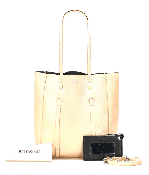 バレンシアガ 489813 ベージュ レザー トートバッグ レディース BALENCIAGA 中古