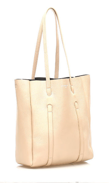 バレンシアガ 489813 ベージュ レザー トートバッグ レディース BALENCIAGA 中古