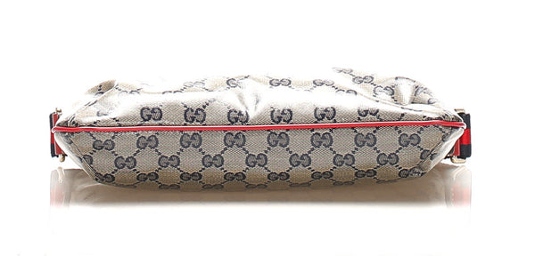 グッチ シェリー GGクリスタル グレー PVCコーティングキャンバス ショルダーバッグ レディース GUCCI 中古