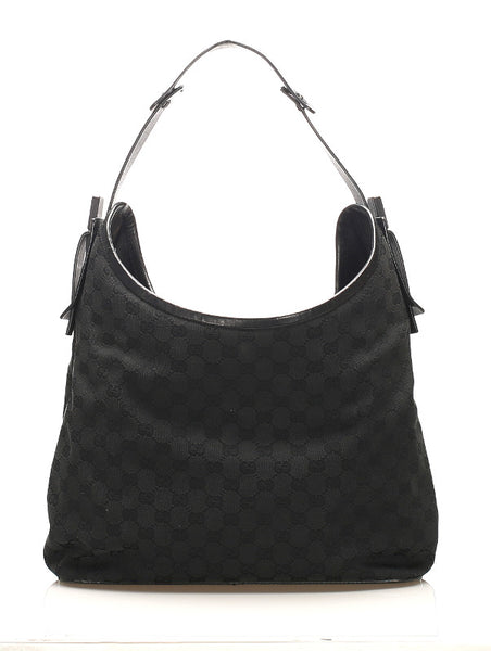 グッチ GGキャンバス ブラック 黒 キャンバス ショルダーバッグ レディース GUCCI 中古