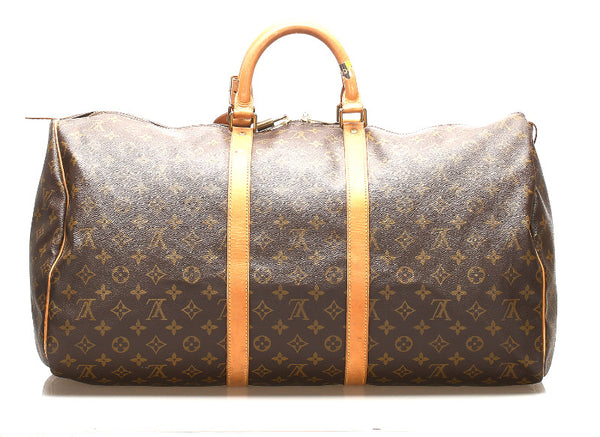 ルイ ヴィトン モノグラム キーポル55 M41424 ブラウン 茶 PVC レザー ボストンバッグ ユニセックス LOUIS VUITTON 中古