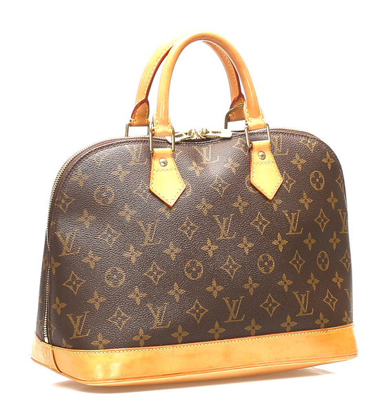 ルイ ヴィトン モノグラム アルマ M53151 ブラウン 茶 PVC レザー ハンドバッグ レディース LOUIS VUITTON 中古