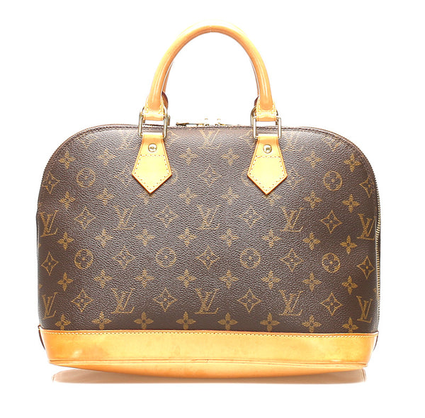 ルイ ヴィトン モノグラム アルマ M53151 ブラウン 茶 PVC レザー ハンドバッグ レディース LOUIS VUITTON 中古