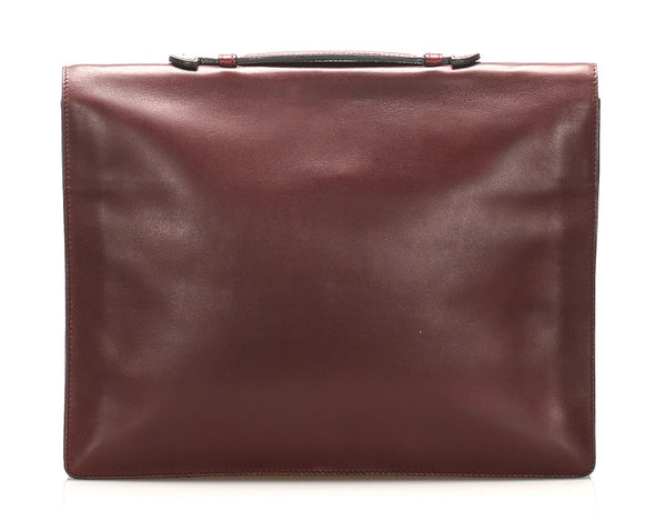 カルティエ ワインレッド レザー ブリーフケース レディース CARTIER 中古