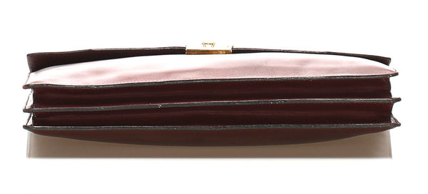 カルティエ ワインレッド レザー ブリーフケース レディース CARTIER 中古