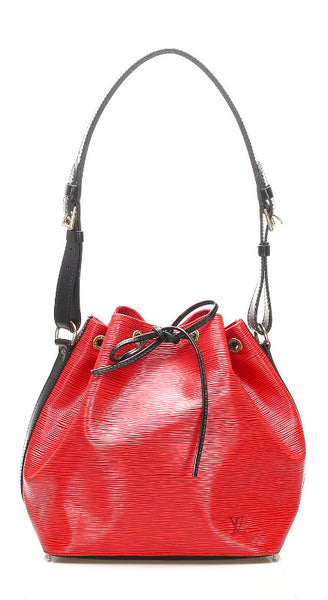 ルイ ヴィトン エピ プチノエ M44172  レッド ブラック レザー 肩掛け ショルダーバッグ レディース LOUIS VUITTON 中古