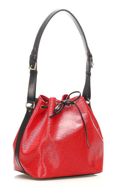 ルイ ヴィトン エピ プチノエ M44172  レッド ブラック レザー 肩掛け ショルダーバッグ レディース LOUIS VUITTON 中古