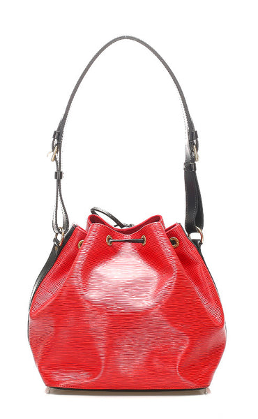 ルイ ヴィトン エピ プチノエ M44172  レッド ブラック レザー 肩掛け ショルダーバッグ レディース LOUIS VUITTON 中古