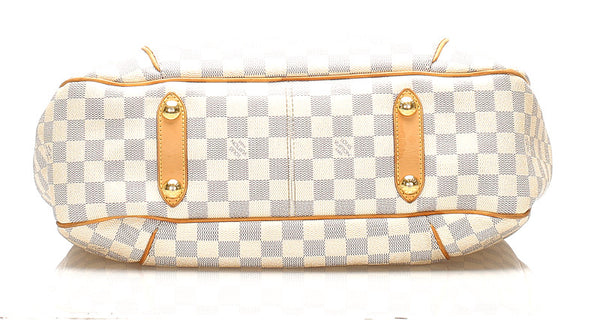 ルイ ヴィトン ダミエ アズール ガリエラPM N55215 ホワイト 白 PVC レザー ショルダーバッグ レディース LOUIS VUITTON 中古
