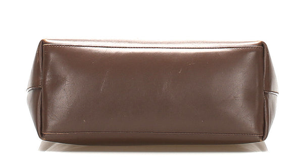 グッチ ウッドハンドル 001・1553 ブラウン レザー ハンドバッグ レディース GUCCI 中古