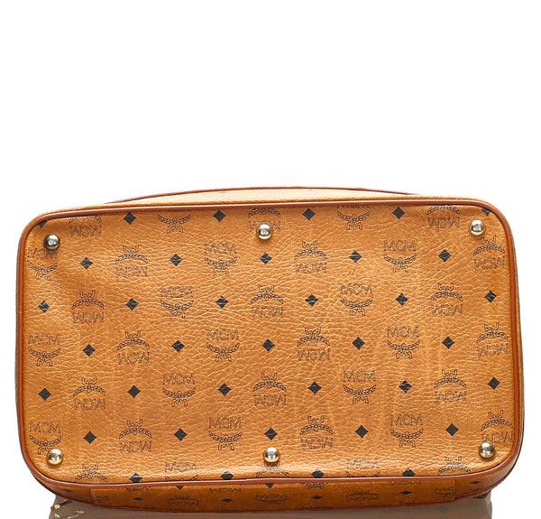 エム シー エム ブラウン 茶 レザー ボストンバッグ レディース MCM 中古