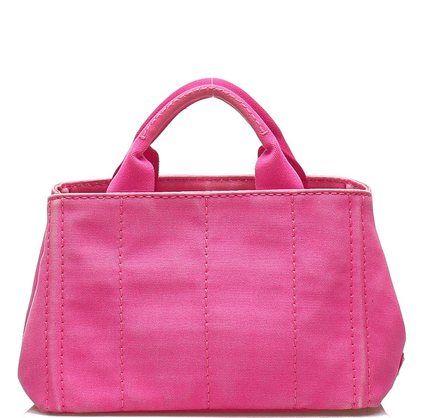 プラダ ミニカナパ B2439G ピンク キャンバス ハンドバッグ ショルダーバッグ 2WAY レディース PRADA 中古