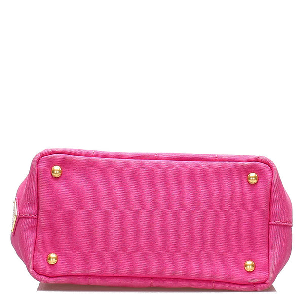 プラダ ミニカナパ B2439G ピンク キャンバス ハンドバッグ ショルダーバッグ 2WAY レディース PRADA 中古