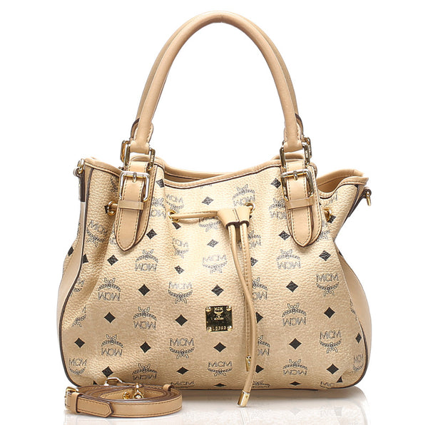エム シー エム ベージュ レザー ショルダーバッグ レディース MCM 中古