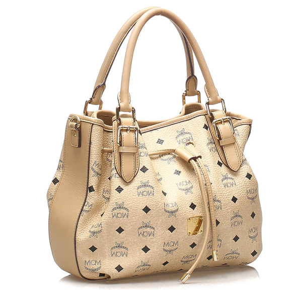 エム シー エム ベージュ レザー ショルダーバッグ レディース MCM 中古