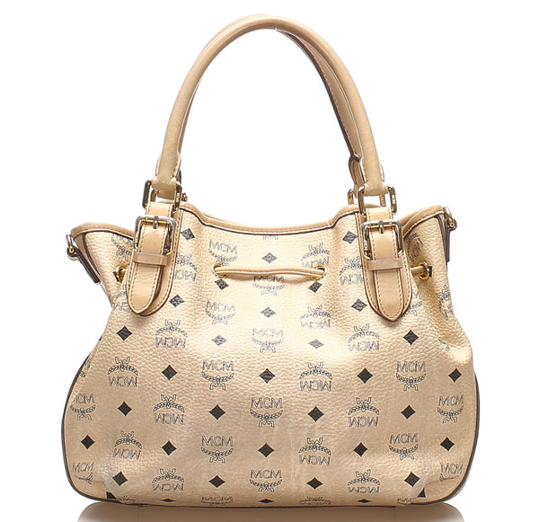 エム シー エム ベージュ レザー ショルダーバッグ レディース MCM 中古