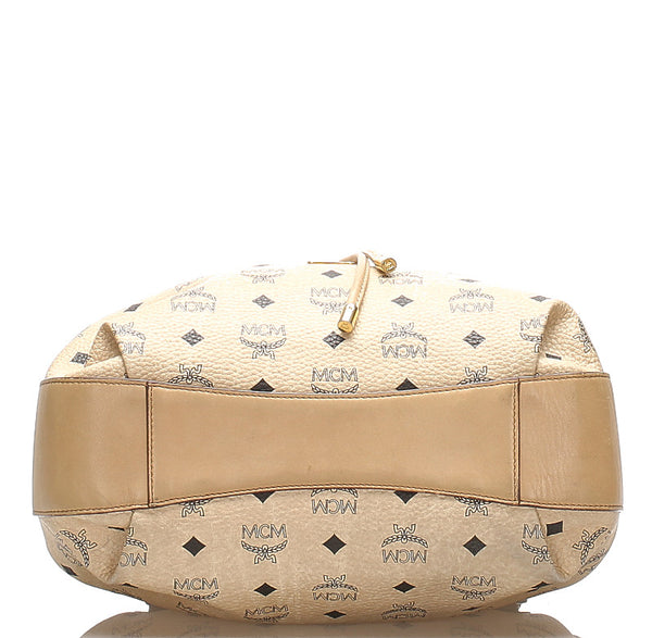 エム シー エム ベージュ レザー ショルダーバッグ レディース MCM 中古