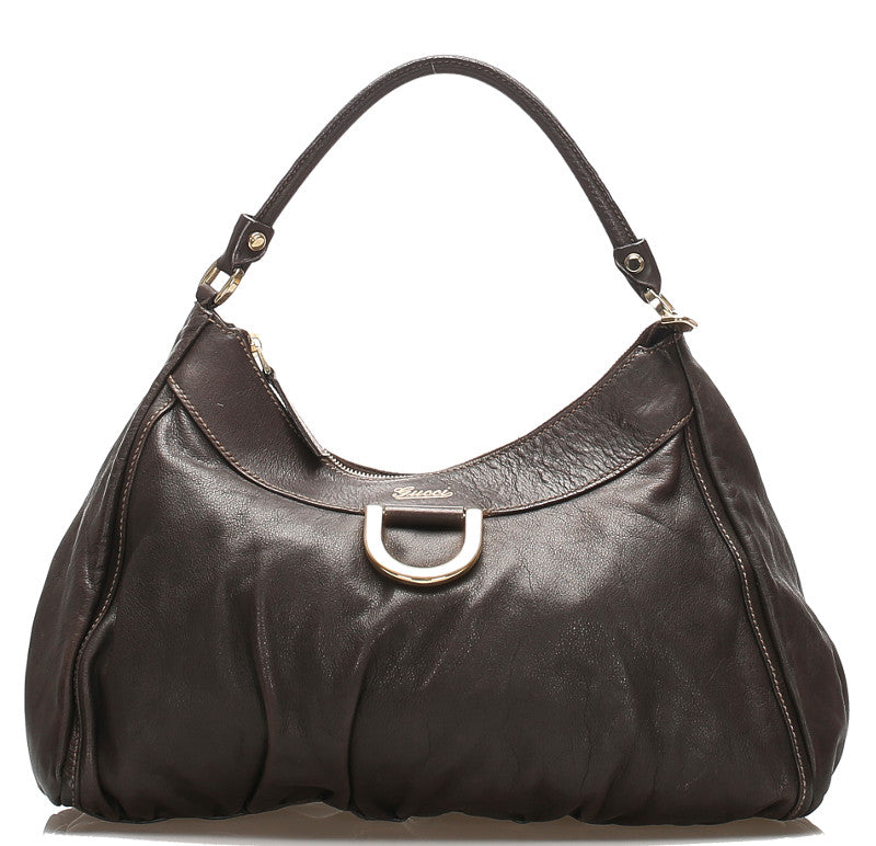 グッチ アビー 189833 ブラウン レザー ショルダーバッグ レディース GUCCI 中古