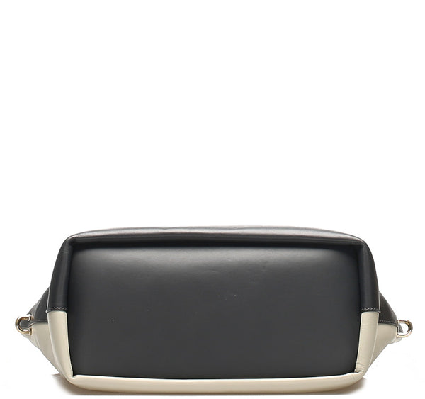 クロエ ベイリー アイボリー ネイビー レザー トートバッグ レディース Chloe 中古