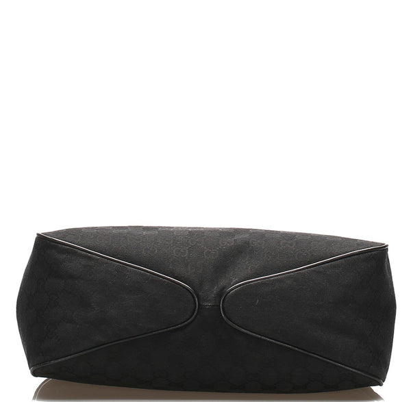 グッチ GGキャンバス バンブー 106494 ブラック 黒 キャンバス レザー ハンドバッグ レディース GUCCI 中古