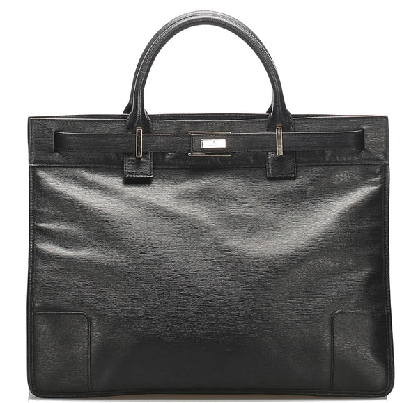 グッチ 002・1090 ブラック 黒 レザー ハンドバッグ レディース GUCCI 中古