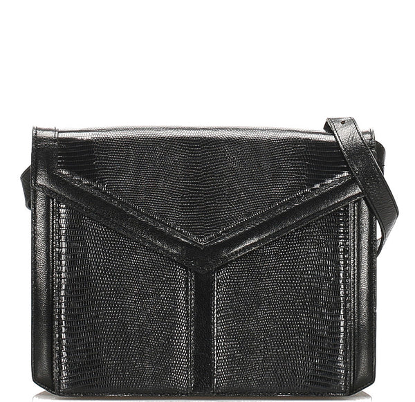 イヴ サンローラン ブラック 黒 レザー ショルダーバッグ レディース YVES SAINT LAURENT 中古