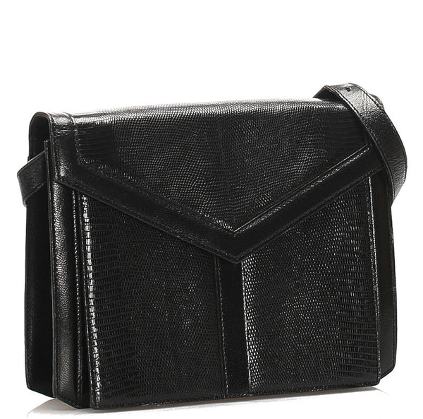 イヴ サンローラン ブラック 黒 レザー ショルダーバッグ レディース YVES SAINT LAURENT 中古