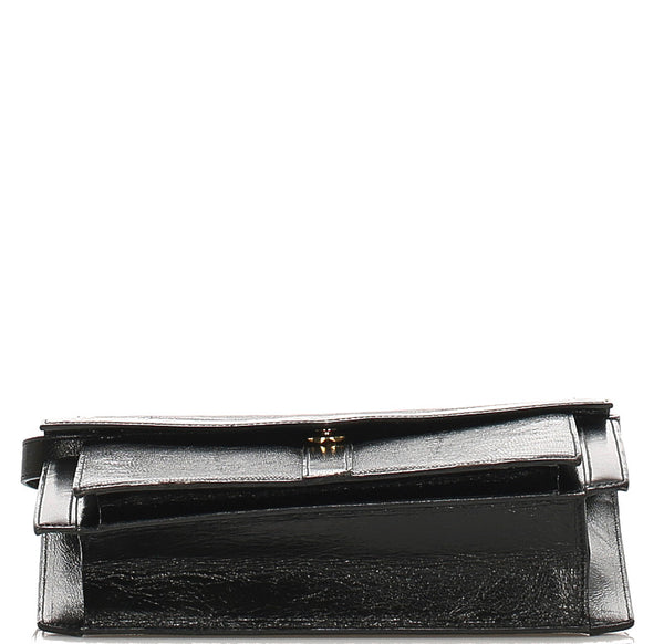 イヴ サンローラン ブラック 黒 レザー ショルダーバッグ レディース YVES SAINT LAURENT 中古