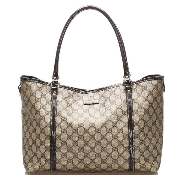 グッチ GGスプリーム 197953 ブラウン PVC レザー トートバッグ レディース GUCCI 中古