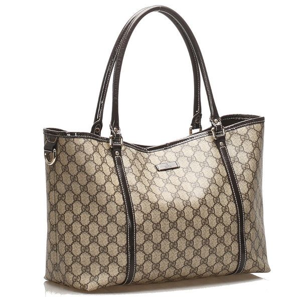 グッチ GGスプリーム 197953 ブラウン PVC レザー トートバッグ レディース GUCCI 中古