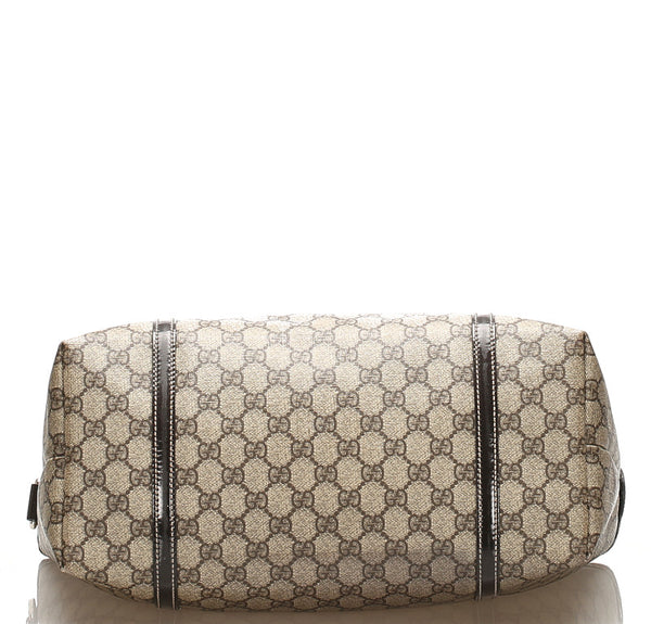 グッチ GGスプリーム 197953 ブラウン PVC レザー トートバッグ レディース GUCCI 中古