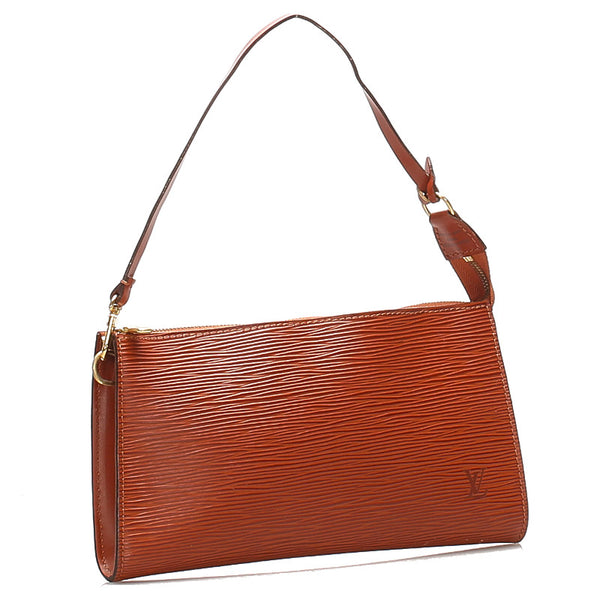 ルイ ヴィトン エピ アクセソワール M52953 ブラウン 茶 レザー ポーチ レディース LOUIS VUITTON 中古