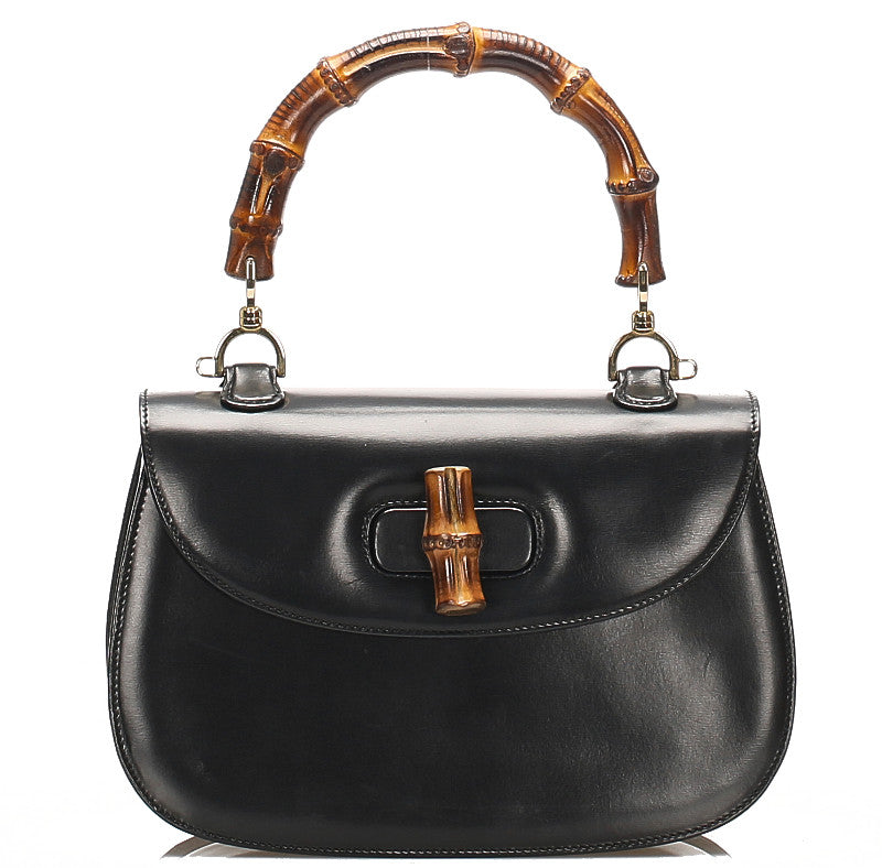 グッチ バンブー 000・1227 ブラック 黒 レザー ハンドバッグ ショルダーバッグ 2WAY レディース GUCCI 中古