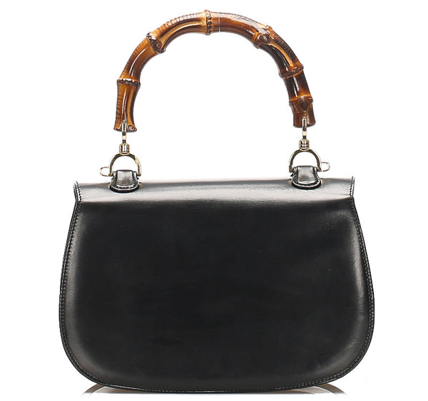 グッチ バンブー 000・1227 ブラック 黒 レザー ハンドバッグ ショルダーバッグ 2WAY レディース GUCCI 中古