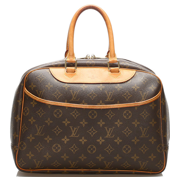 ルイ ヴィトン モノグラム ドーヴィル M47270 ブラウン 茶 PVC レザー ハンドバッグ レディース LOUIS VUITTON 中古