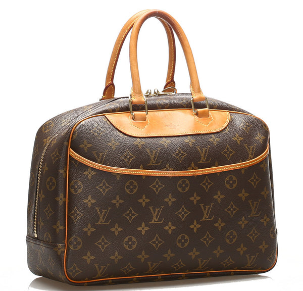 ルイ ヴィトン モノグラム ドーヴィル M47270 ブラウン 茶 PVC レザー ハンドバッグ レディース LOUIS VUITTON 中古
