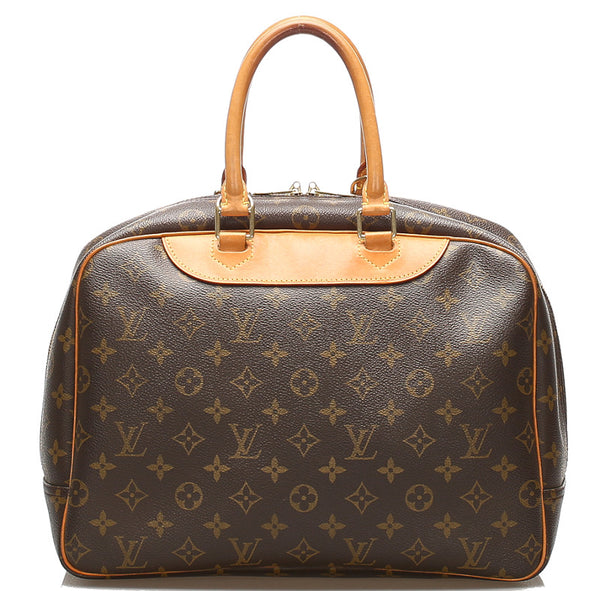 ルイ ヴィトン モノグラム ドーヴィル M47270 ブラウン 茶 PVC レザー ハンドバッグ レディース LOUIS VUITTON 中古