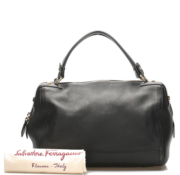 サルヴァトーレフェラガモ AU-21 / D321 ブラック 黒 レザー ハンドバッグ レディース Salvatore Ferragamo 中古