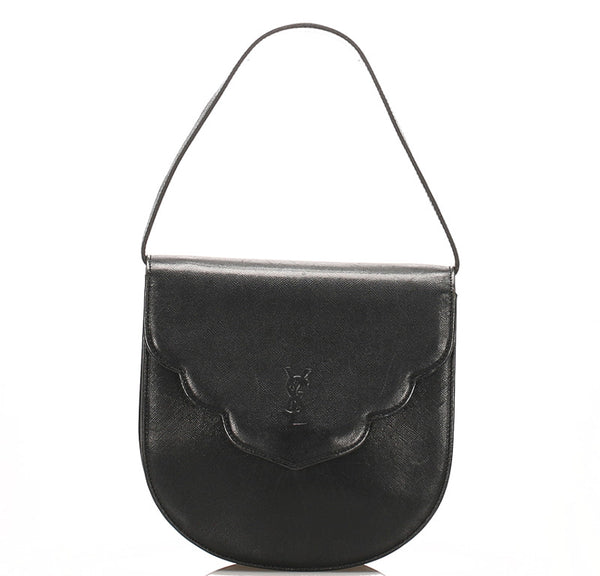 イヴ サンローラン ブラック 黒 レザー ハンドバッグ レディース YVES SAINT LAURENT 中古