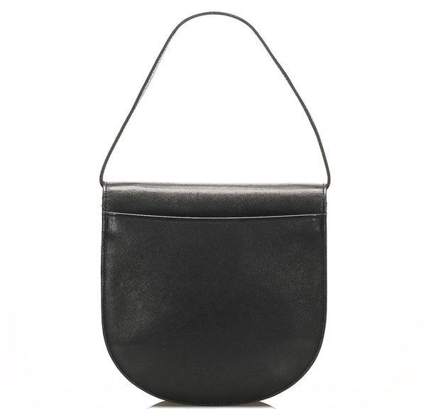 イヴ サンローラン ブラック 黒 レザー ハンドバッグ レディース YVES SAINT LAURENT 中古
