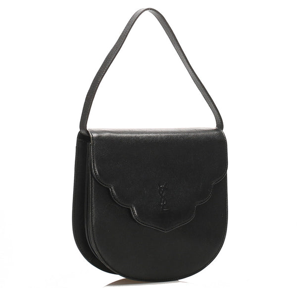 イヴ サンローラン ブラック 黒 レザー ハンドバッグ レディース YVES SAINT LAURENT 中古