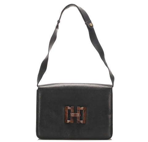 サルヴァトーレフェラガモ AQ21 7722 ブラック レザー 肩掛け ショルダーバッグ レディース Salvatore Ferragamo 中古