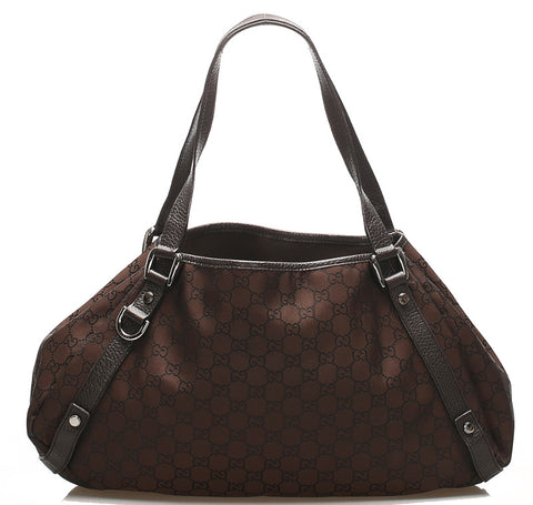 グッチ GGキャンバス ブラウン キャンバス レザー トートバッグ レディース GUCCI 中古