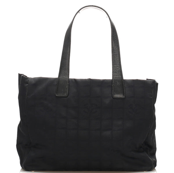 シャネル ニュートラベルライン 8番台 ブラック 黒 ナイロン レザー トートバッグ レディース CHANEL 中古