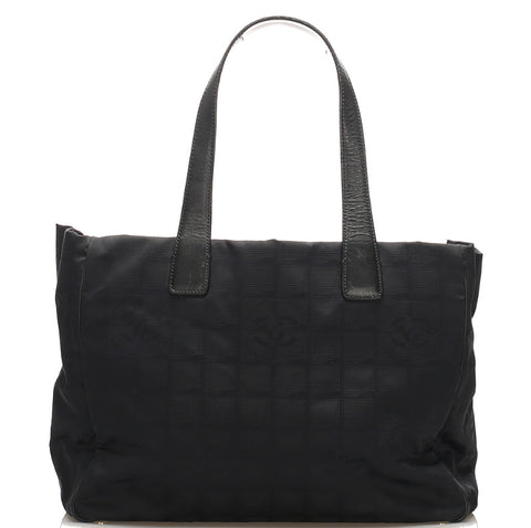 シャネル ニュートラベルライン 8番台 ブラック 黒 ナイロン レザー トートバッグ レディース CHANEL 中古