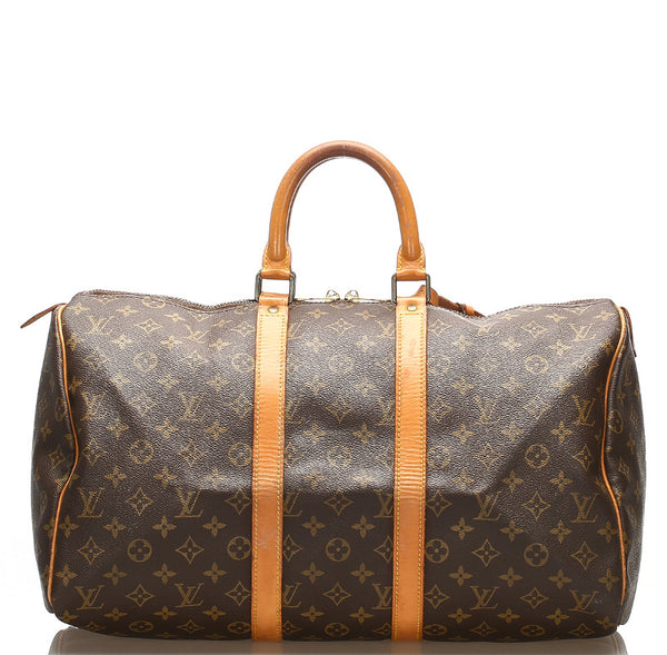 ルイ ヴィトン モノグラム キーポル45 M41428 ブラウン 茶 PVC レザー ボストンバッグ ユニセックス LOUIS VUITTON 中古
