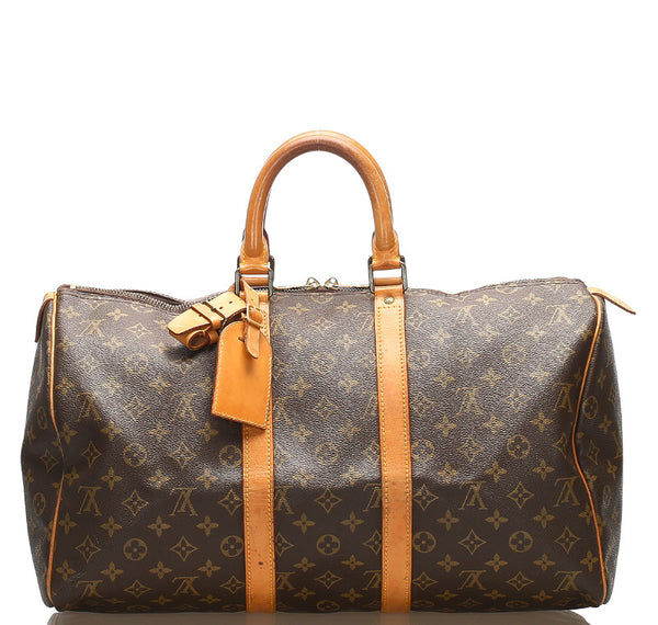 ルイ ヴィトン モノグラム キーポル45 M41428 ブラウン 茶 PVC レザー ボストンバッグ ユニセックス LOUIS VUITTON 中古