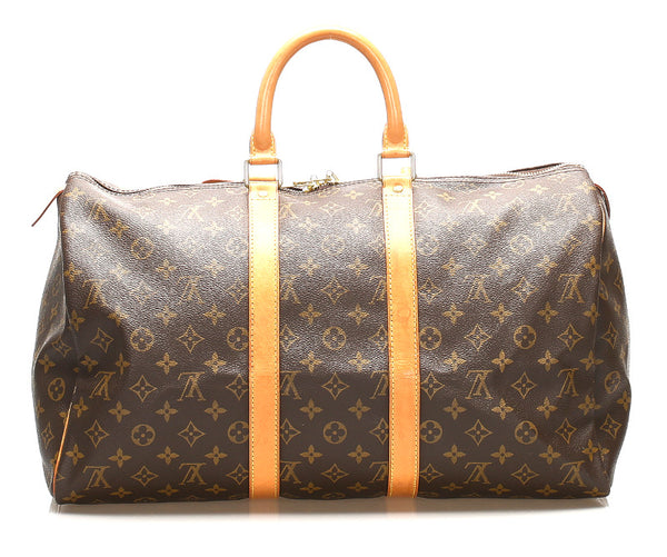 ルイ ヴィトン モノグラム キーポル45 M41428 ブラウン PVC レザー ボストンバッグ レディース LOUIS VUITTON 中古