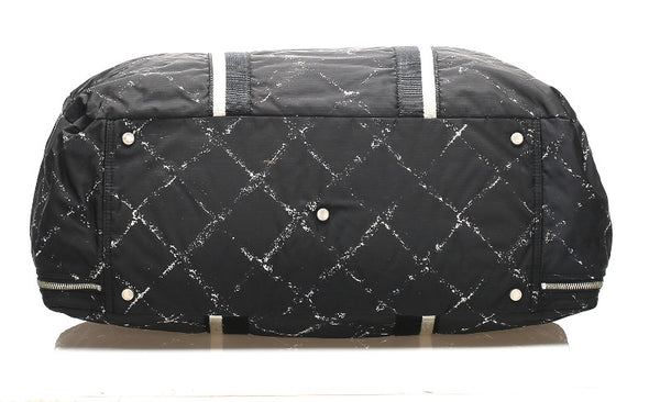 シャネル トラベルライン ブラック 黒 ナイロン ボストンバッグ ユニセックス CHANEL 中古