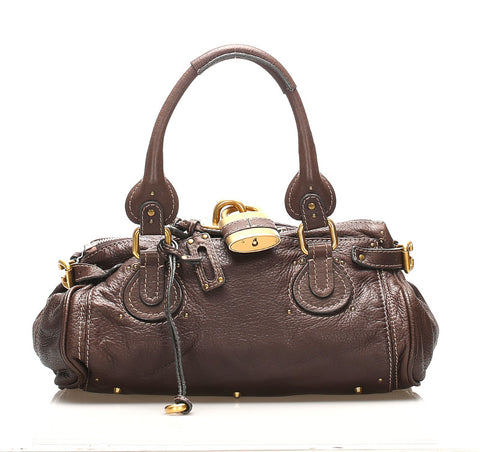 クロエ パディントン ブラウン レザー ショルダーバッグ レディース Chloe 中古